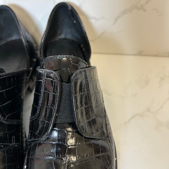 Freda Salvador Laceless Croc d'Orsay Leather
Oxfords in Black Women's Size 5.5 - Picture 10 of 14